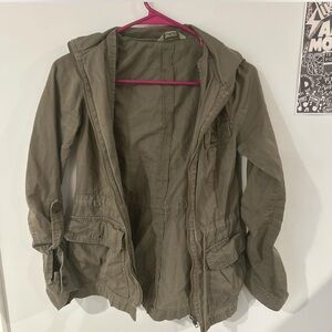 Rubbish Olive Green Casual Jacket